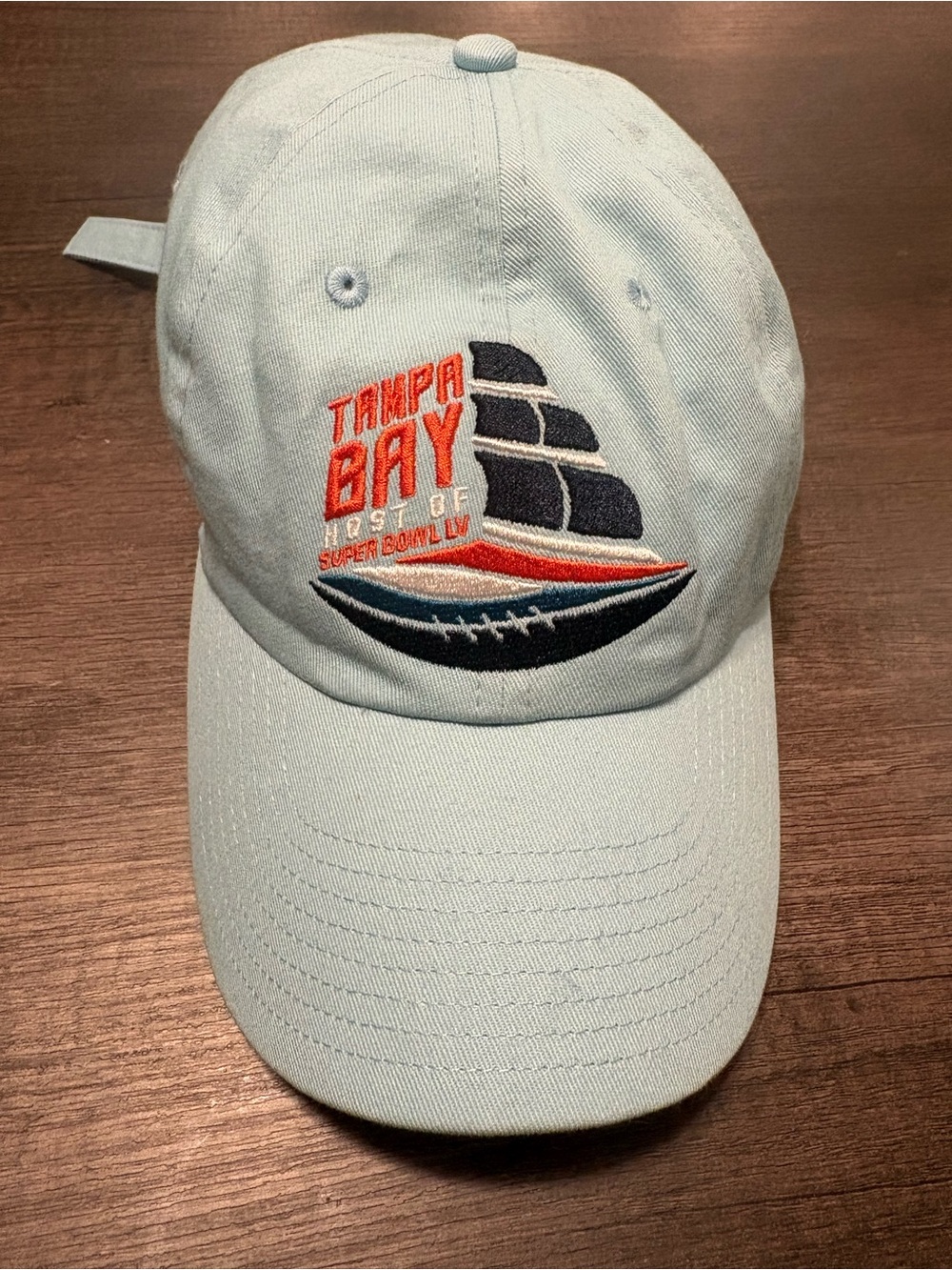 NFL Light Blue Tampa Bay Sailboat SuperBowl Embroidered Baseball Cap